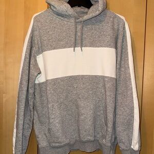 H&M Gray and White Hoodie Sweatshirt